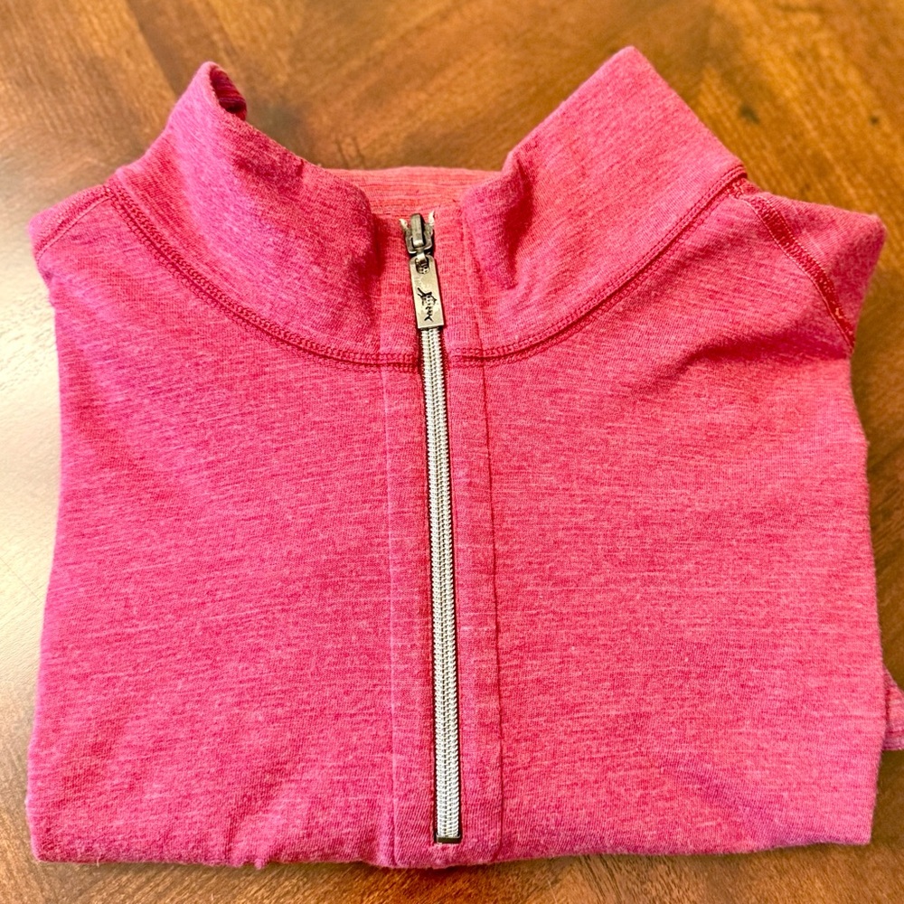 Tommy Bahama Men's Heather Raspberry Half-Zip Performance Pullover, Sz XXL